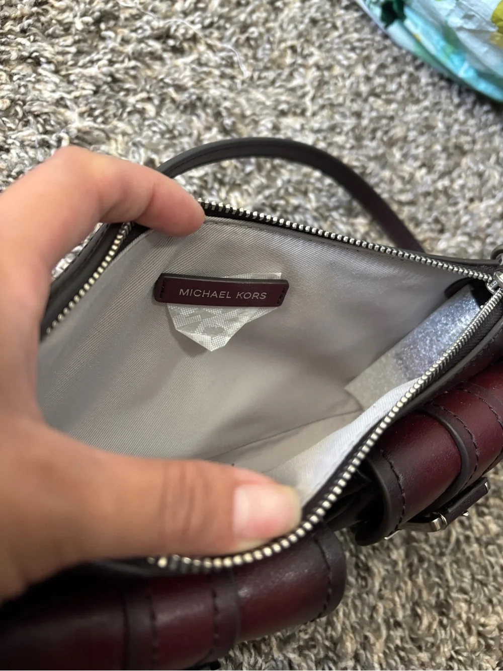 Michael Kors Zoe Small Burnished Leather Pochette